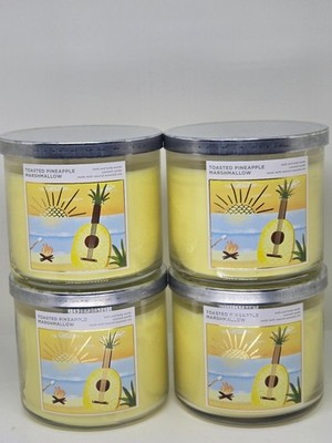 Bath & Body Works Toasted Pineapple Marshmallow 3-Wick Candle 14.5oz x4