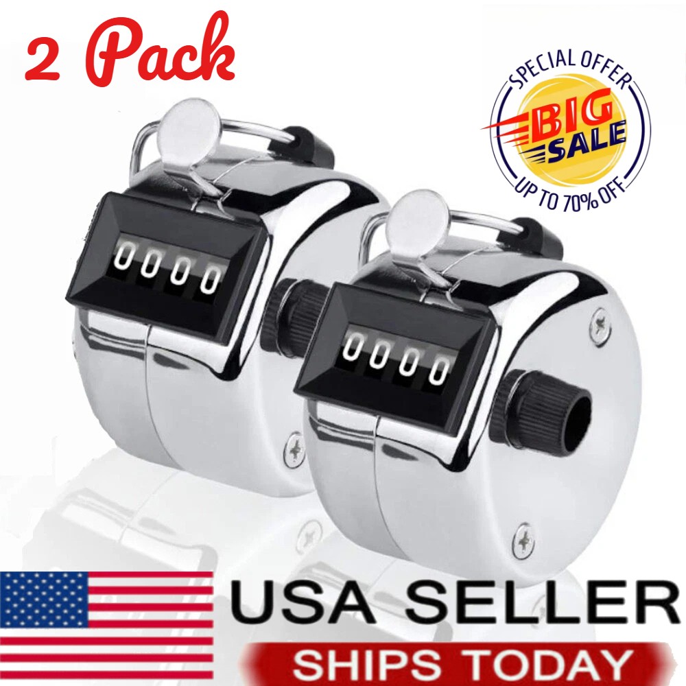 2PCS Golf Manual Counter 4-Digit Double Button Metal Portable and Practical US