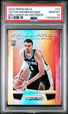 Victor Wembanyama RC 2023-24 Prizm Deca #17 Brilliance Silver Prizm Spurs PSA 10