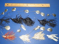 Lot of 10 vintage  Spinnerbaits spinner Balck and white