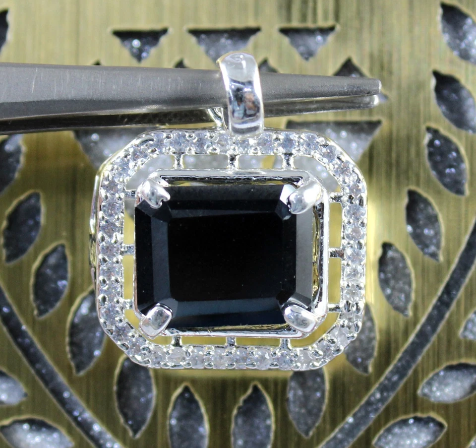 10.94 Karat Schwarz Diamant Solitaire Smaragdschliff Zertifiziert Neueste Design - Bild 2 von 4