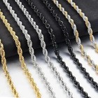Twisted Rope Chain Necklace For Men Women Stainless Steel No Fade Classic Look
