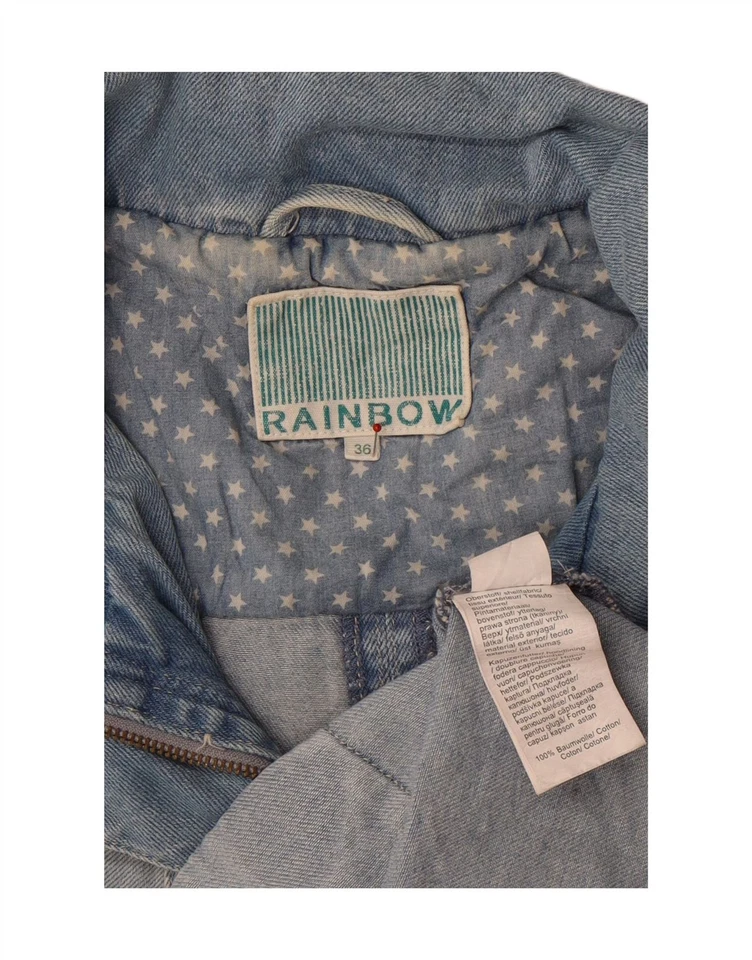 Chaqueta vaquera con capucha Rainbow para mujer EU 36 pequeña azul algodón QV10 Foto 3 de 3