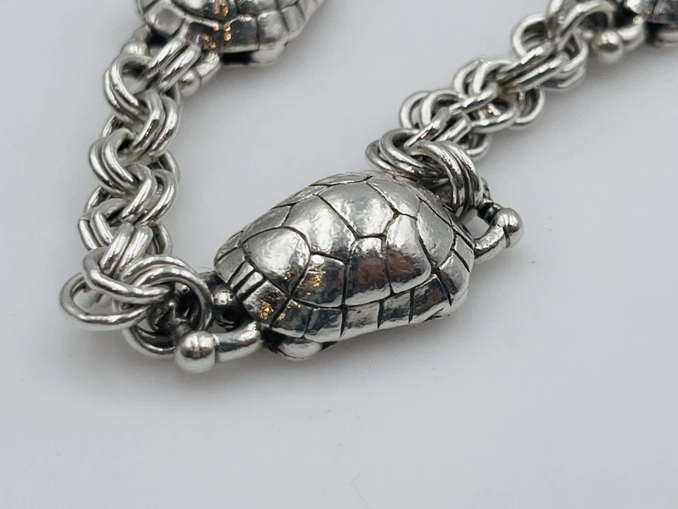 Barry Kieselstein Cord Vintage Sterling Silver Turtle Link Bracelet - Image 4 of 4