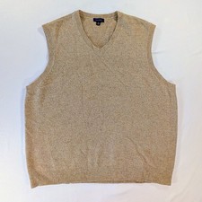 Charter Club Club Room Lambswool Vest Men XL Brown Vneck