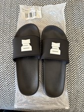 DJK Black Sliders White Logo Designer Size 8 Brand New