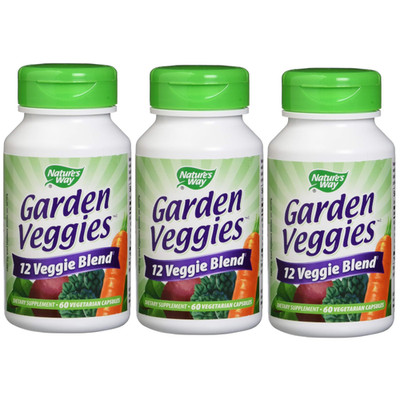 Nature s Way Garden Veggies 60 Veg Capsules Each (Pack of 3)