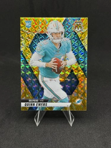 2025 Panini Mosaic Rookies Quinn Ewers #308 Reactive Yellow Mosaic Prizm (RC) AA