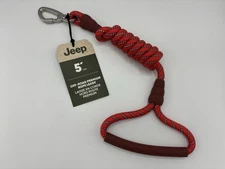 Reflective Dog Leash Jeep 5 ft Off-Road Premium Rope Leash Red