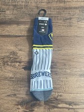 Stance Infiknit Casual Crew Socks Milwaukee Brewers size mens M 6-8.5