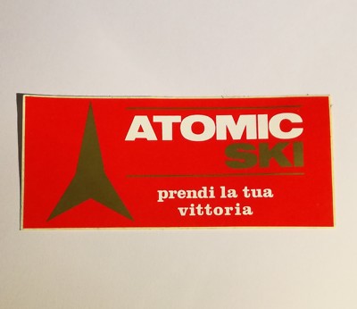 ADESIVO VINTAGE STICKER kleber a r atomic racing sci ski