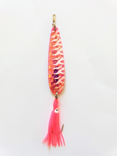Cuchara de salmón McOmie's 4" cucharas brillantes con Hoochie (24 colores) - Imagen 38 de 48
