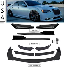 Glossy Black Front Bumper Lip Splitter Lower Spoiler Body Kit For Chrysler 300