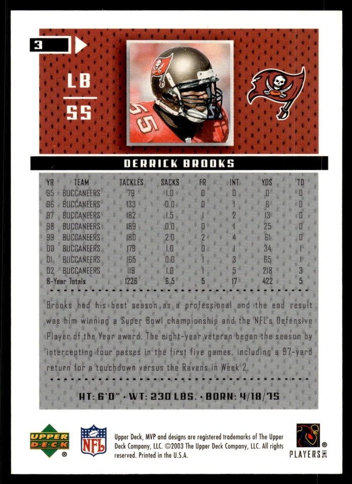 2003 Upper Deck MVP Football Pick Your Card - Image 2 of 2