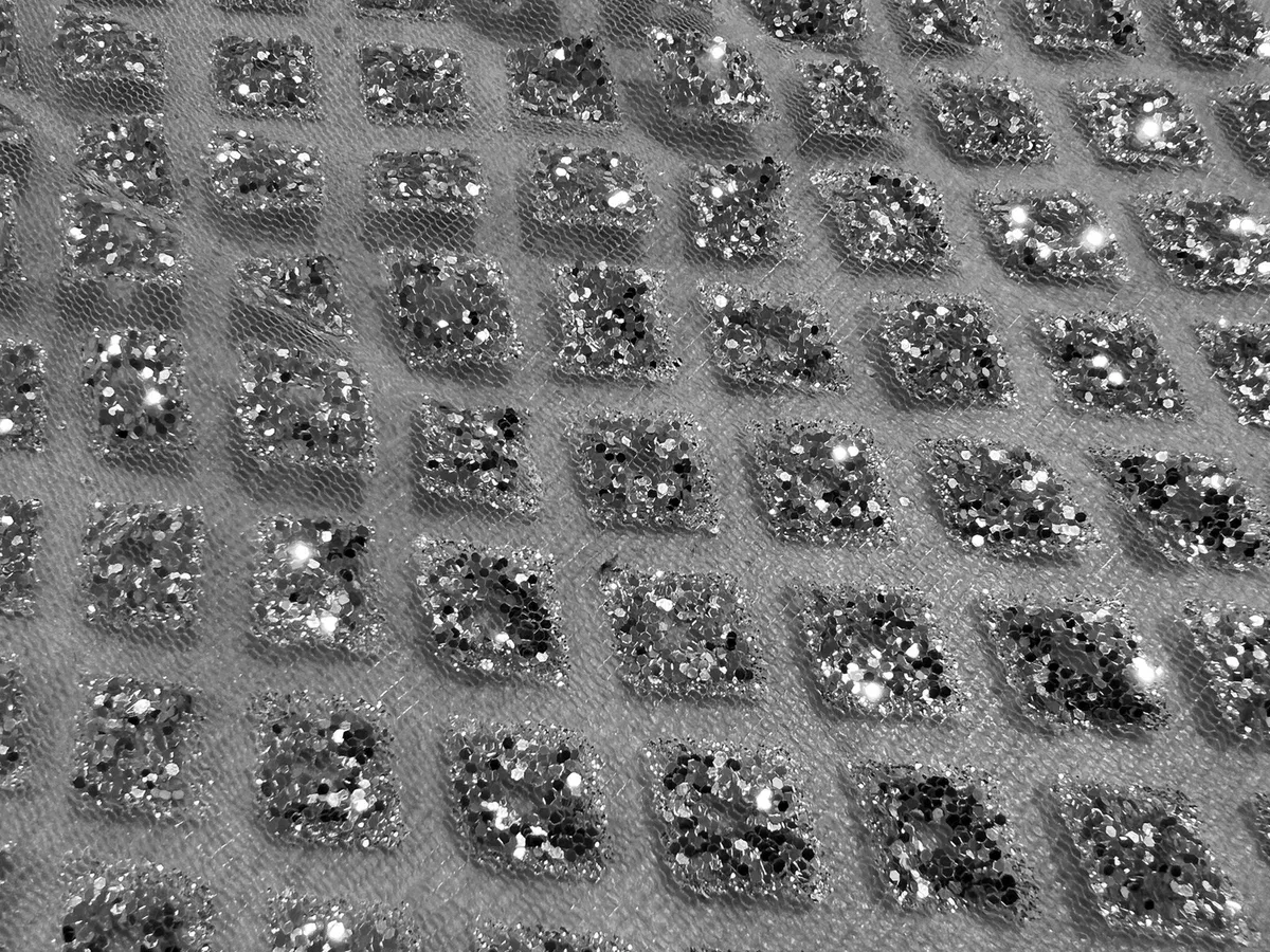 Silver Diamond glitter Mesh fabric 50 width sold by the yard