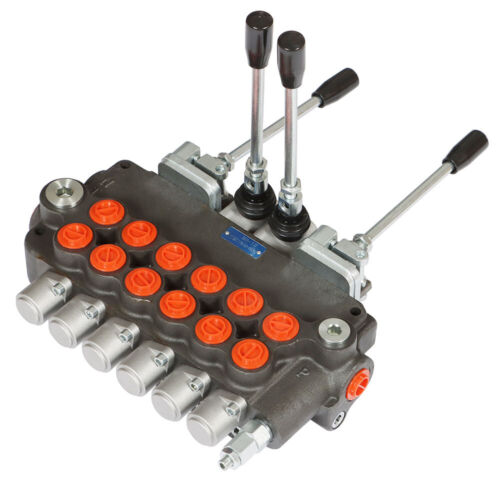 Válvula de control direccional retroexcavadora hidráulica de 6 carretes 2 joysticks 21 GPM - Imagen 2 de 9