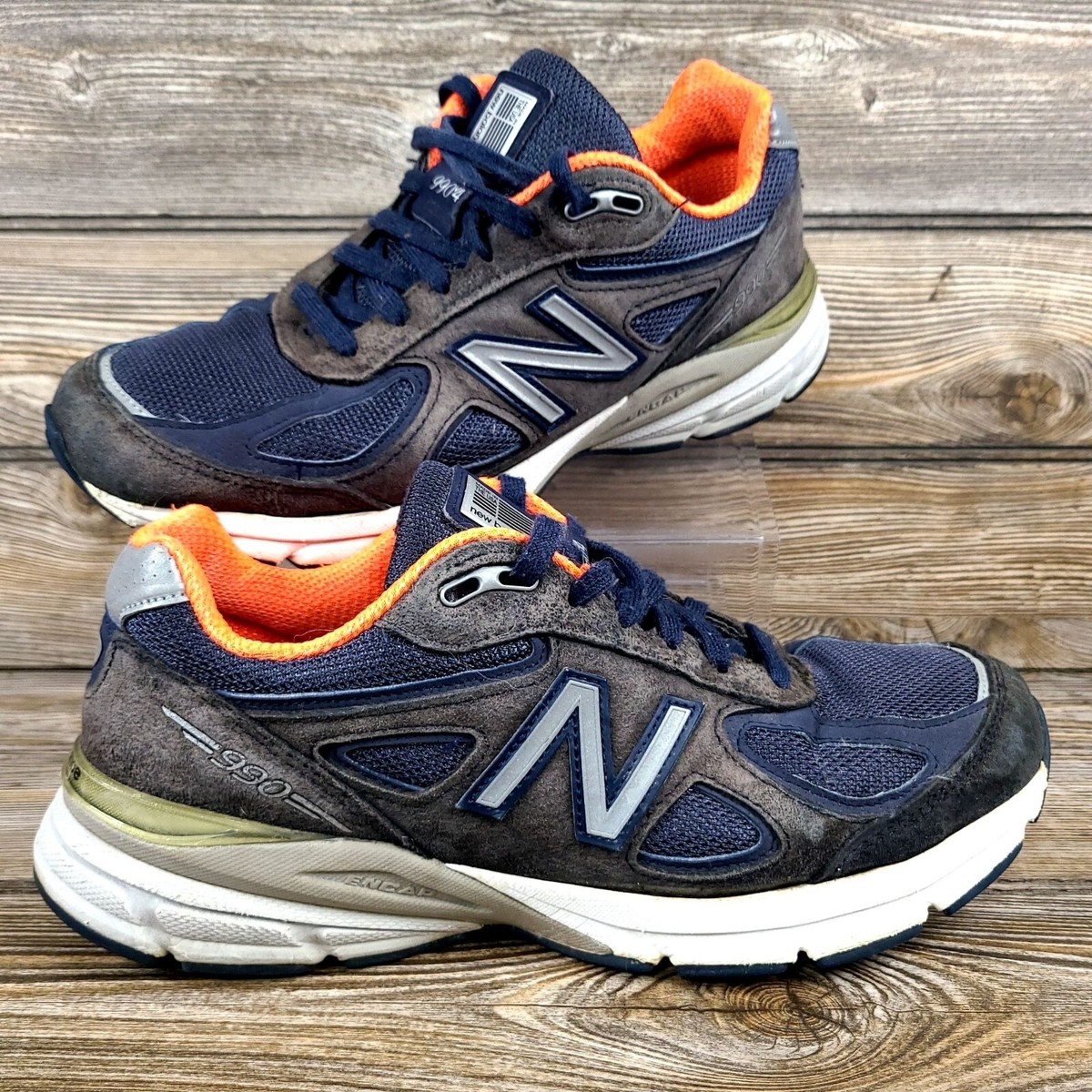 New Balance 990v4 Made in U.S.A. Blue Suede Sneakers Women