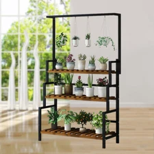 3Tier Hanging Plant Stand Rack Flower Pot Display Garden Home Decor Shelf 110Lbs