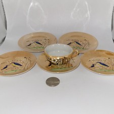 Little Hostess  Tea set replacements  brown lusterware  4 3  saucers  1 cup