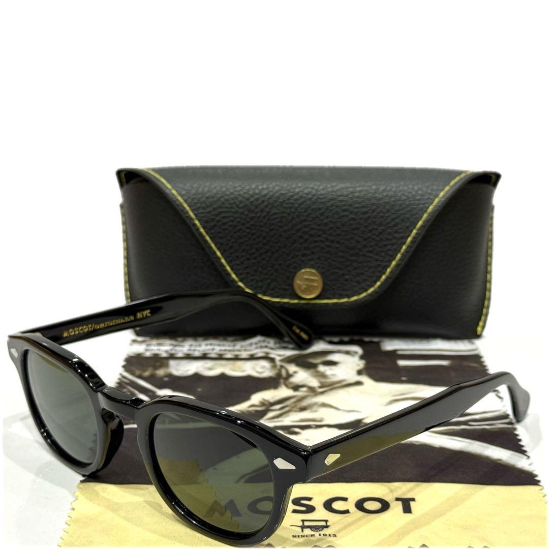 MOSCOT LEMTOSH 46 24-145 SUNGLASSES BLACK FRAME G15 GREEN MOSCOT LEMTOSH 46 24-145 SUNGLASSES BLACK FRAME G15 GREEN