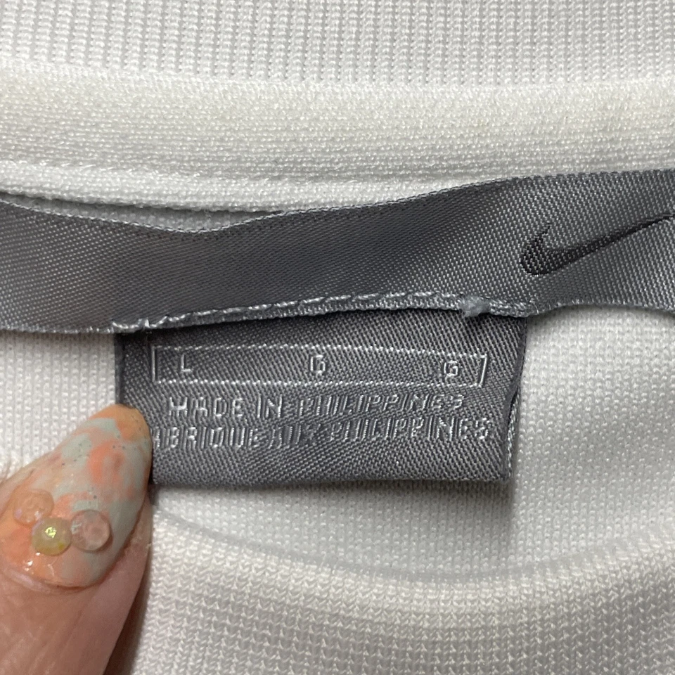 Camisa deportiva Nike con panel de malla lisa blanca para hombre L dorada a cuadros holgada Foto 2 de 4