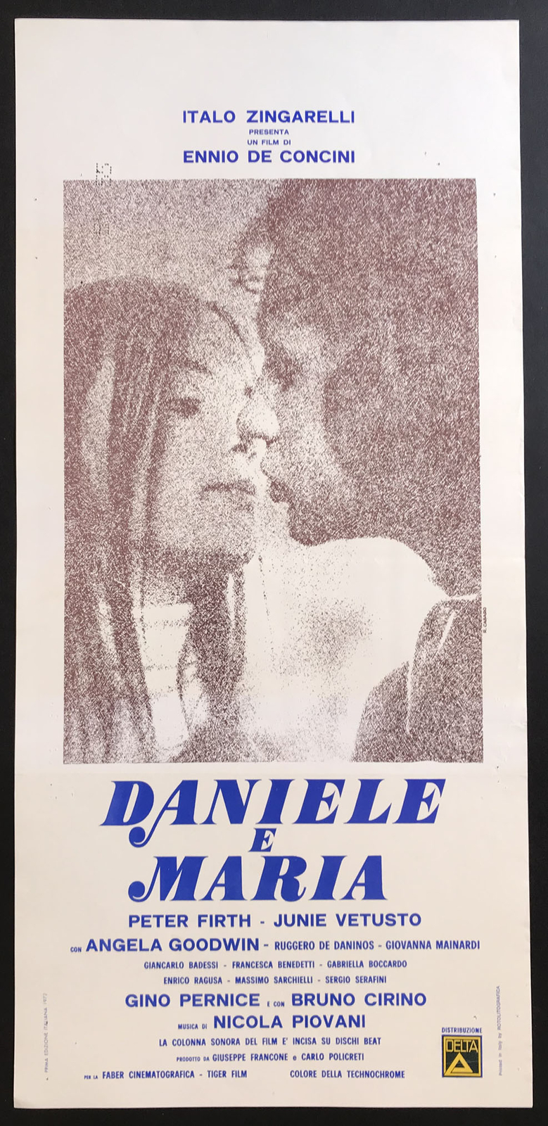 Locandina originale film DANIELE E MARIA, UNA STORIA D'AMORE (1973) - Regia di Ennio De Concini
