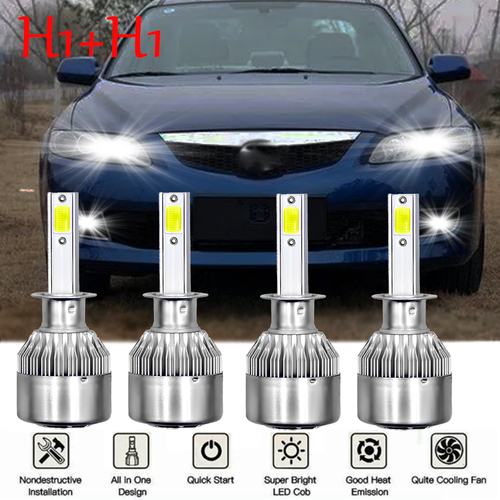 Pack Ampoules LED H4 MAZDA 626 II 3/5 portes GC (09.1998 à 05.2004) - Blanc 72W