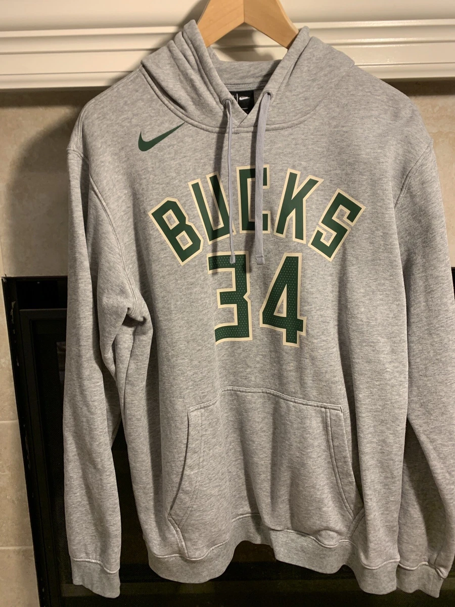 Nike Giannis Bucks Number Hoodie Heather Grey L Cream City Jordan III IV  Kobe IV | eBay