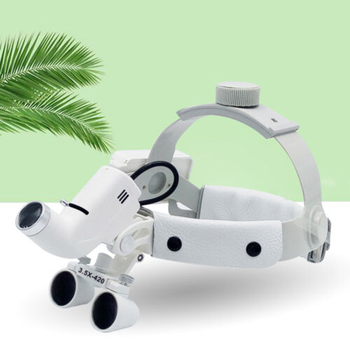 Dental Loupe Chirurgische Lupenbrille 3.5X420mm+LED Kopf Licht Headlamp 65000Lux - Bild 6 von 16