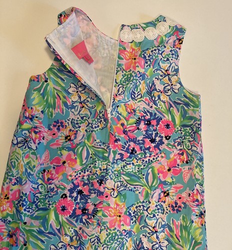 EUC Girls’ Sz 6 Lily Pulitzer Amalfi Blue Alligator Isle Shift Dress Sleeveless - Picture 6 of 7