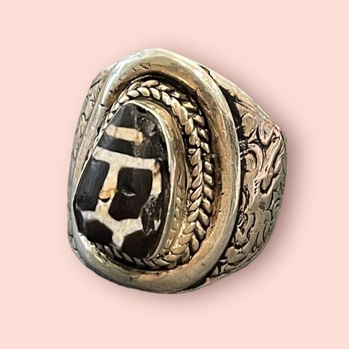 Anello perline dzi tibetano antico tibet originale amuleto gzi guscio di tartaruga longevità - Foto 24 di 24