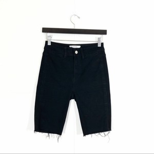 black denim biker shorts