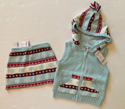 NWT Gymboree Winter Snowflake 2T Light Blue Fair Isle Fleece Sweater ...