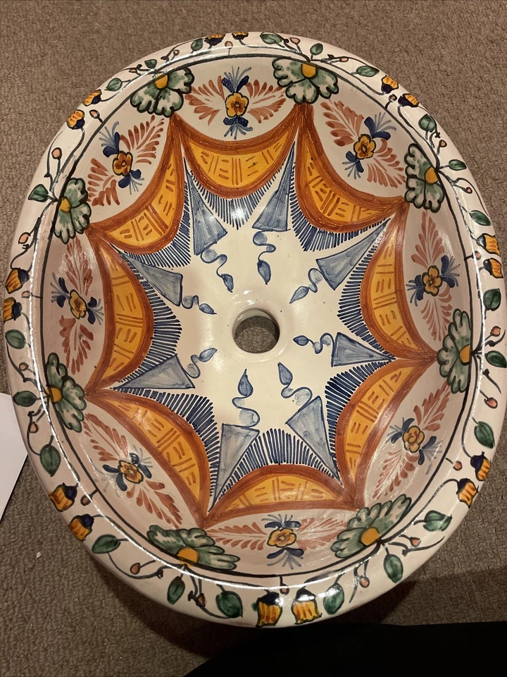 FREGADERO TALAVERA 17.5X 14" Drop in o Undermount baño mexicano hecho a mano cerámica Foto 3 de 4