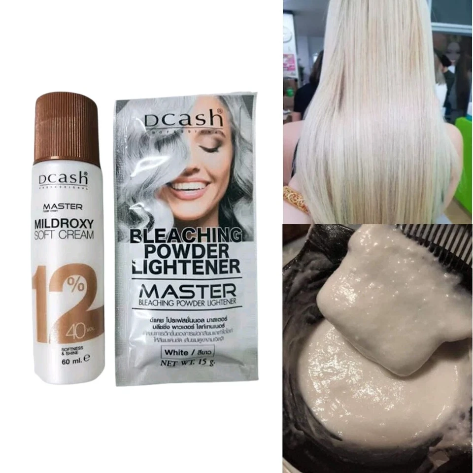 DCASH Master Tinte Blanqueador de Cabello Blanco Aclarador de Color Polvo Aclarador 2 Juegos Foto 3 de 4