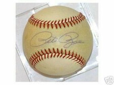 PETE ROSE CINCINNATI REDS  AUTOGRAPHED BART GIAMIATTI HIT KING    BASEBALL 5