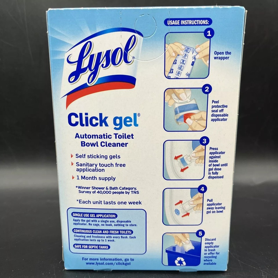 Lysol Click Gel Automatic Toilet Bowl Cleaner Ocean Fresh Scent 4 Count