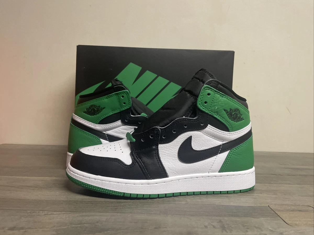 Nike Air Jordan 1 Retro High OG Lucky Green Toe FD1437-031 Size 6Y