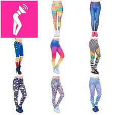 Get Festival Ready - BNWT Ladies/Teen Colourful Stretchy Gym Leggings/Base Layer