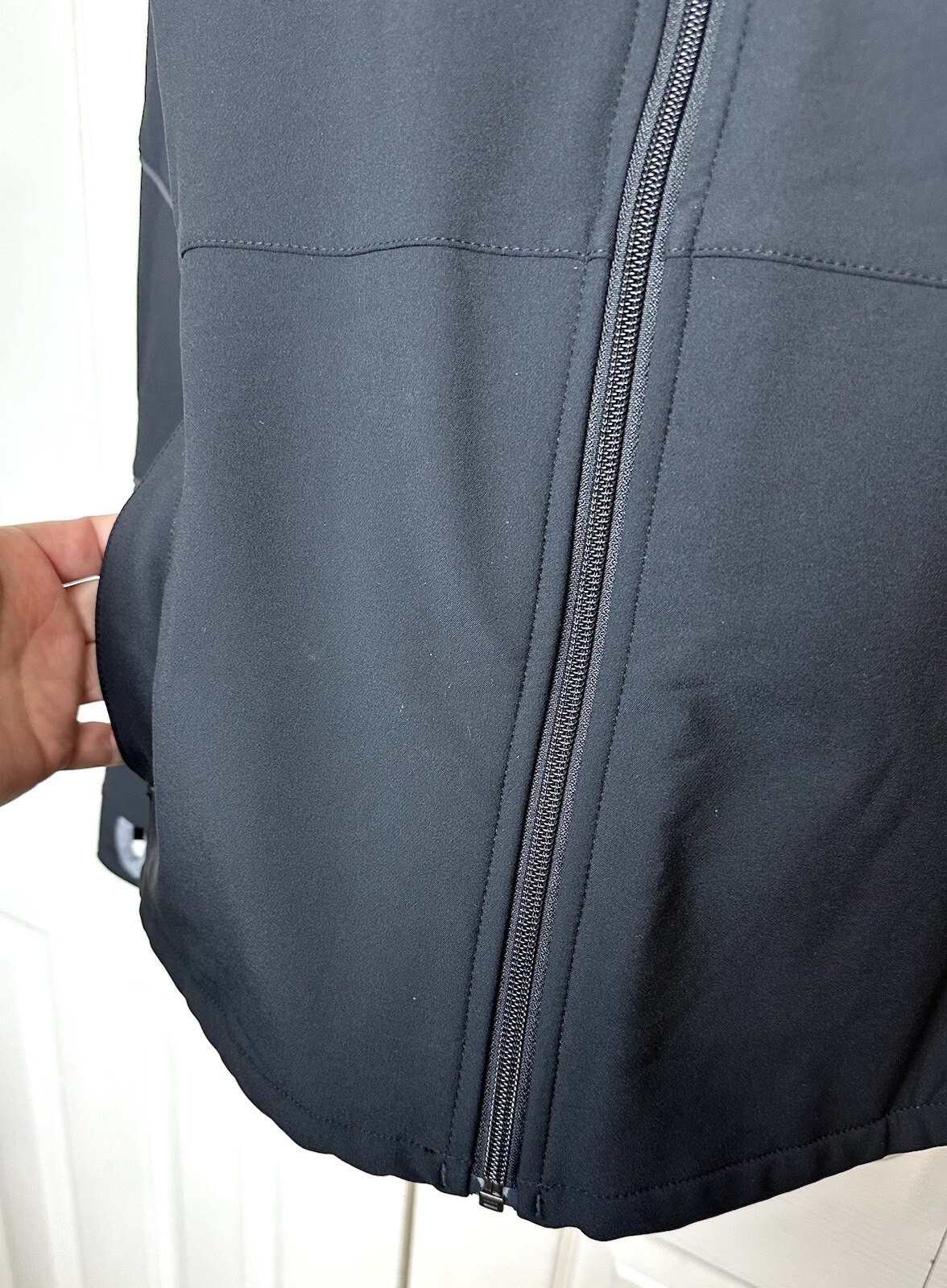 AETHER Soft Shell Jacket Coat Black Zip Pockets T… - image 4