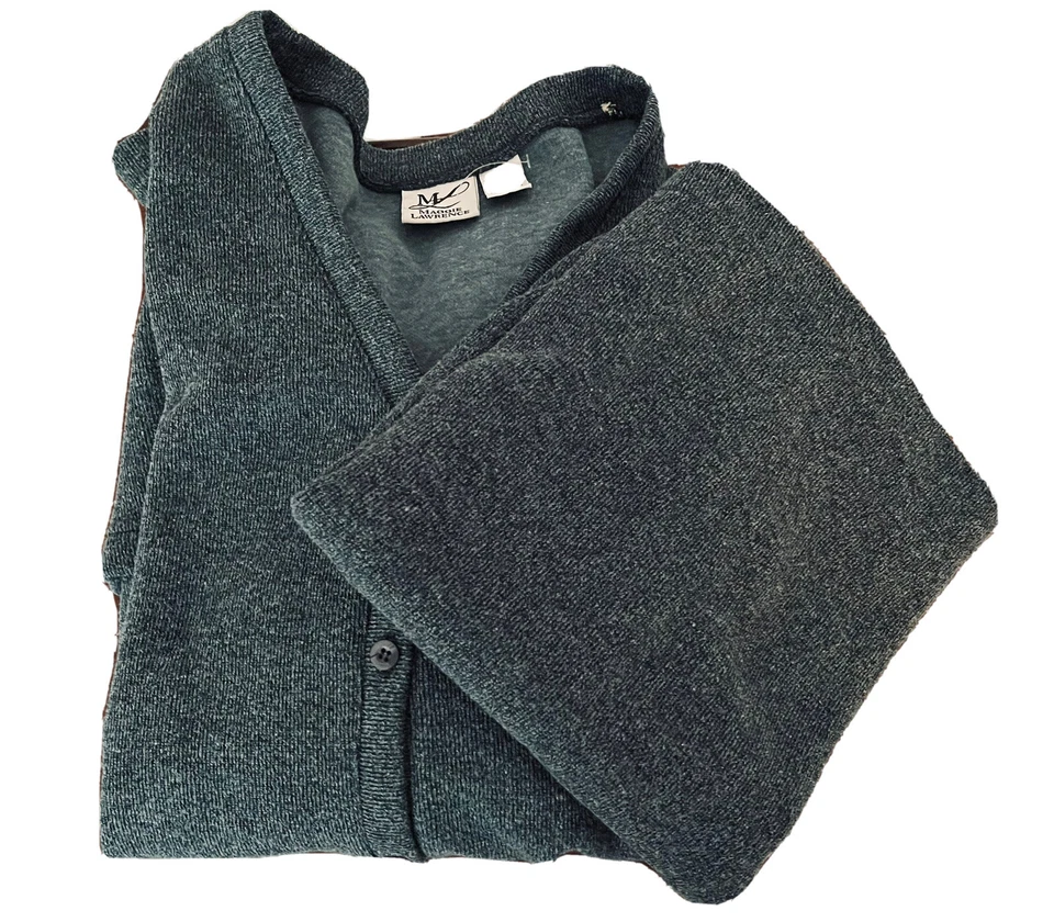 Conjunto de falda Maggie Lawrence 2 piezas cárdigan azul mezcla de algodón elástico pequeño Foto 2 de 4