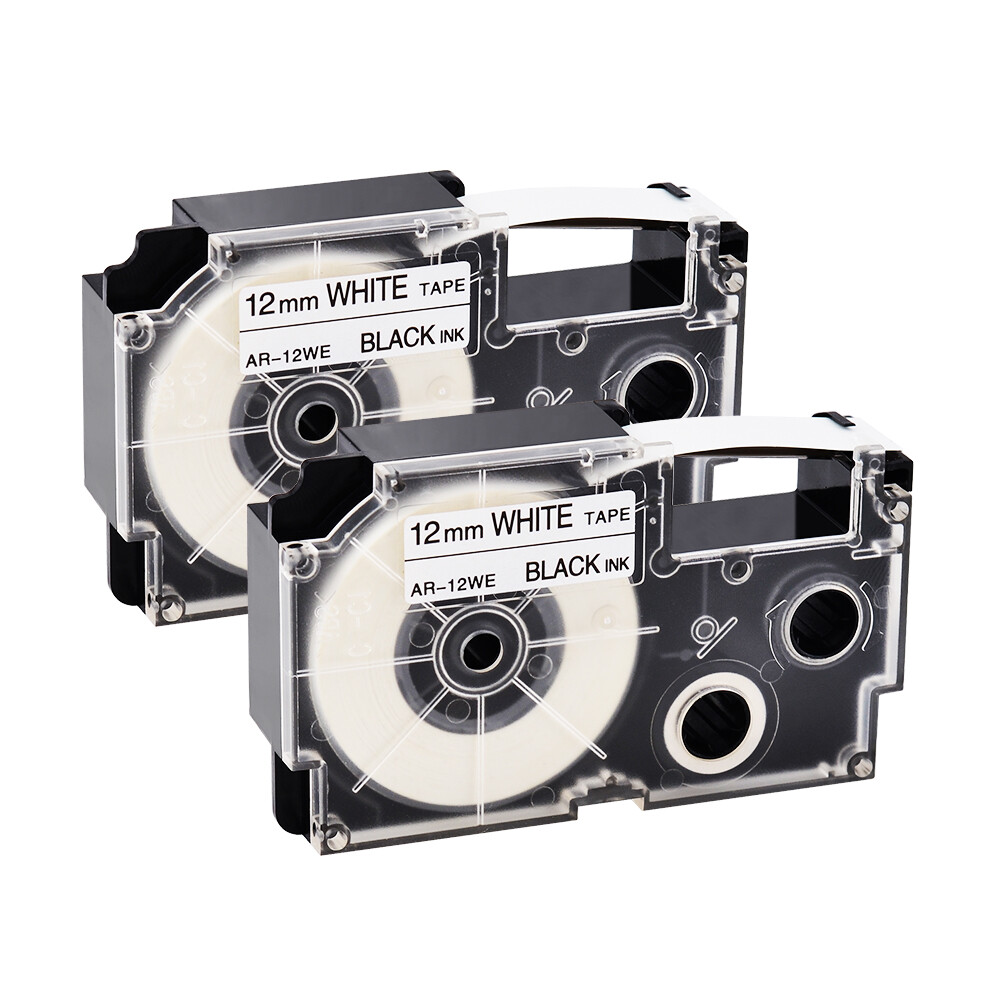 2PK 12mm White Tape EZ Label Maker for Casio KL100 120 XR
