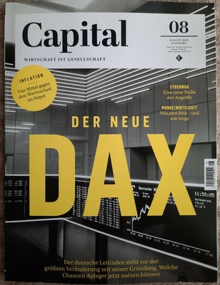 Capital Heft 08/21 August 2021 ungelesen - Inflation - Cyberwar - Der neue DAX