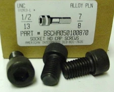 1/2-13x7/8 Hex Socket Head Cap Screws Alloy Steel Black (50)