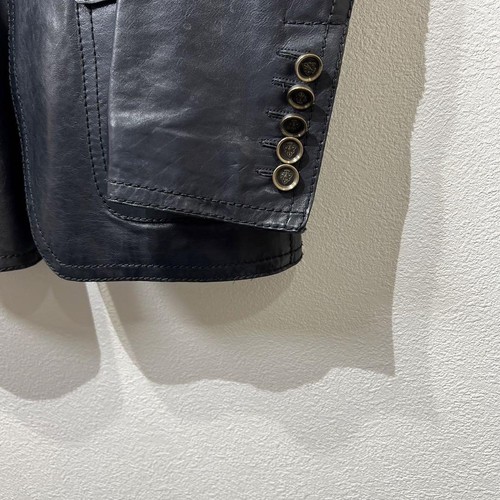 Gucci Tom Ford Calfskin Leather Tailored Jacket Black Men’s Large Near Mint - Picture 4 of 12