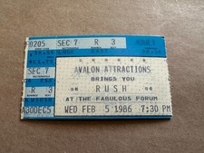 RUSH POWER WINDOWS TOUR FEB 1986 VTG CONCERT TICKET FORUM LOS ANGELES - CHOOSE