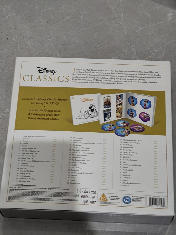 DISNEY CLASSICS 57 FILM SAMMLUNG 52 BLU RAY + 5 DVD MIT BUCH SELTEN - Bild 4 von 4