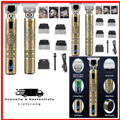 USB-Ladbarer T-Blade Trimmer | 4-Kamm-System | Wasserdicht & Geräuscharm