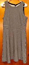 LOFT Geometric Dot Print Sleeveless A-Line Office Career Dress Size 10