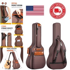 Guitar Bag for 40 41 42 Inch Acoustic Classical with 6 Pockets and Thick Padding